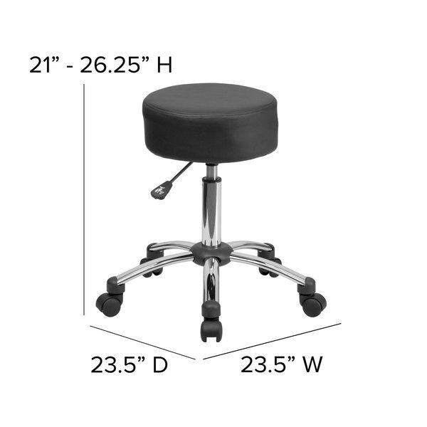 Black Leather Medical Stool