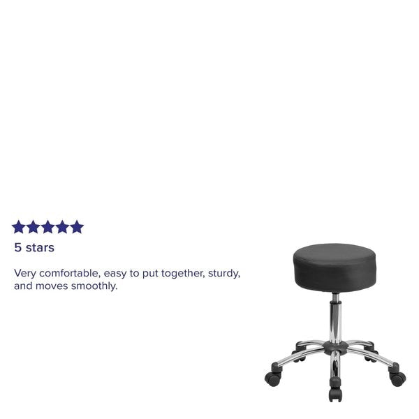 Black Leather Medical Stool