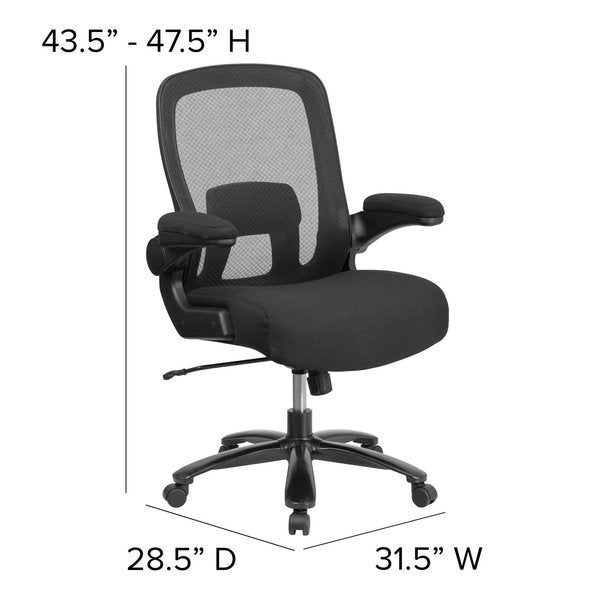 BlackBig and Tall Office Chair, 31 1/2 inW28-1/2