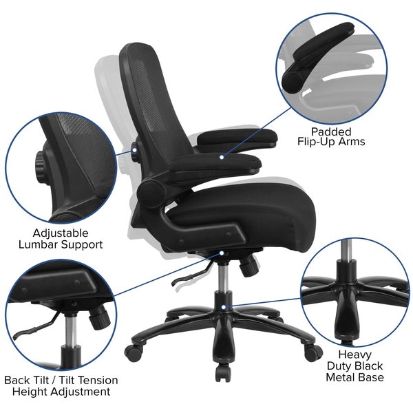 BlackBig and Tall Office Chair, 31 1/2 inW28-1/2