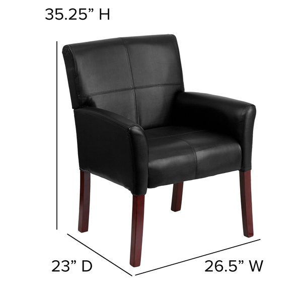 BlackExecutive Side Reception Chair, 26 1/2