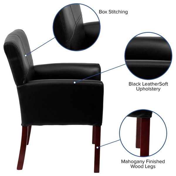 BlackExecutive Side Reception Chair, 26 1/2
