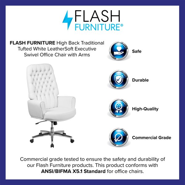 Executive Chair, Leather, 18-3/4
