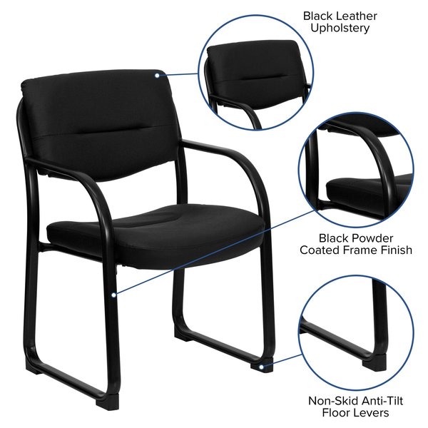 BlackExecutive Side Reception Chair, 23