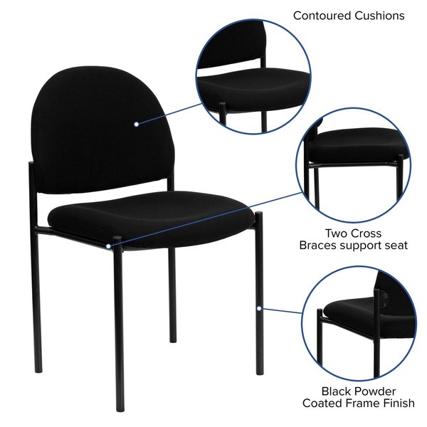 Black Fabric Stack Chair