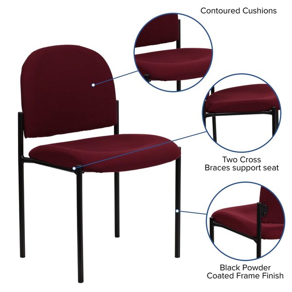 Burgundy Fabric Stack Chair