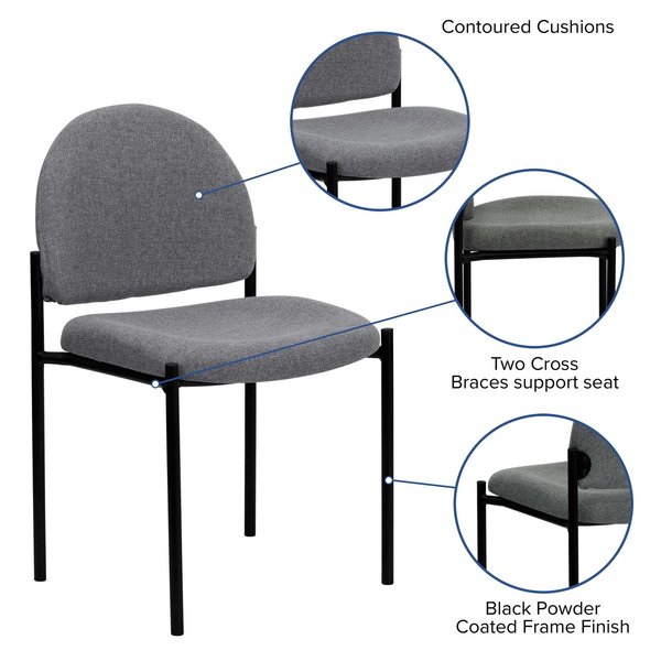 Gray Fabric Stack Chair