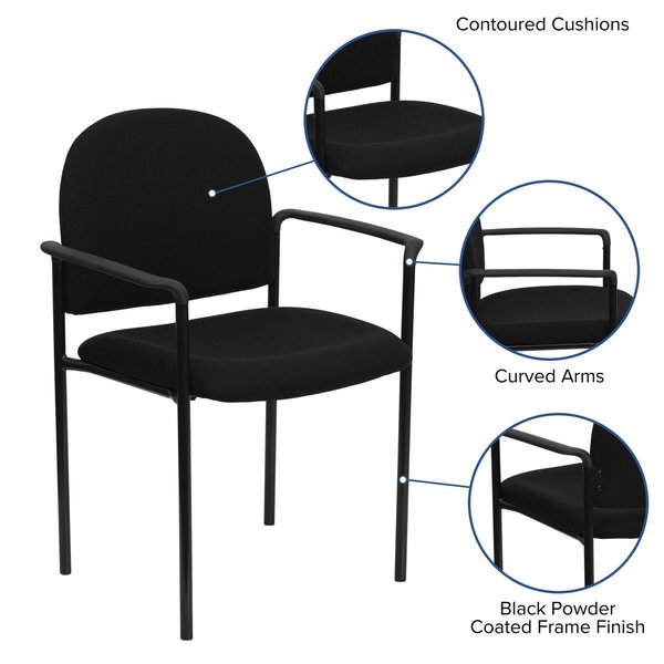 Black Fabric Stack Chair