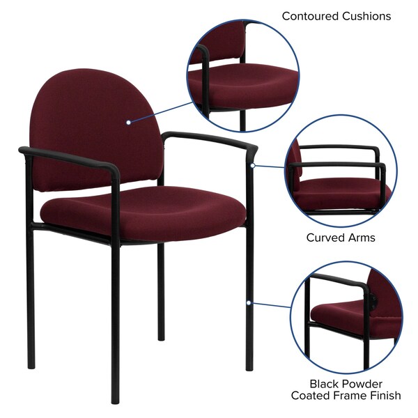 Burgundy Fabric Stack Chair