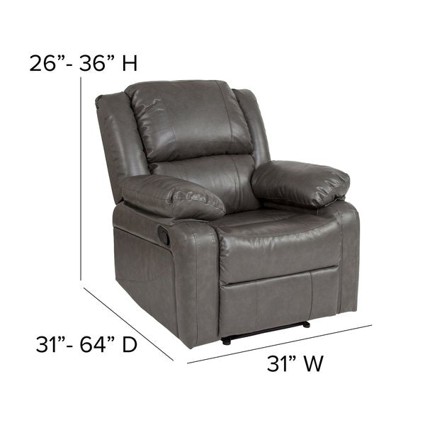 Harmony Series Leather Recliner, Gray