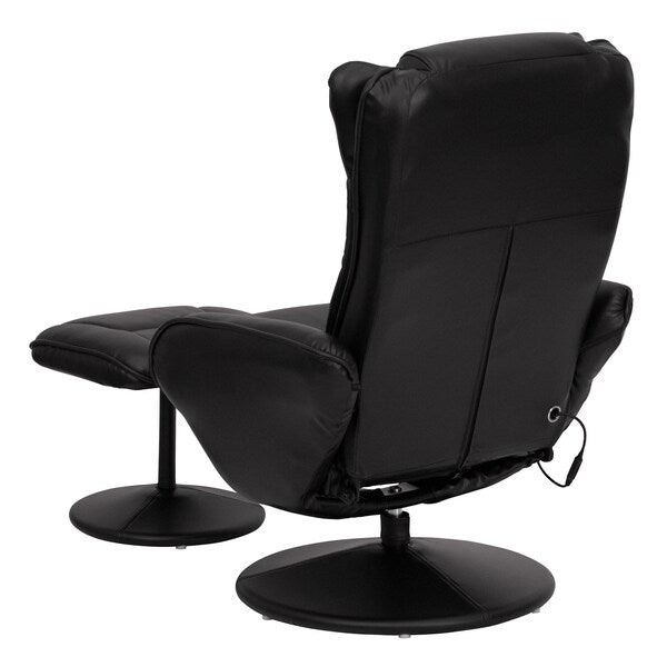 Black LeatherSoft Massaging Recliner w/Side Pocket