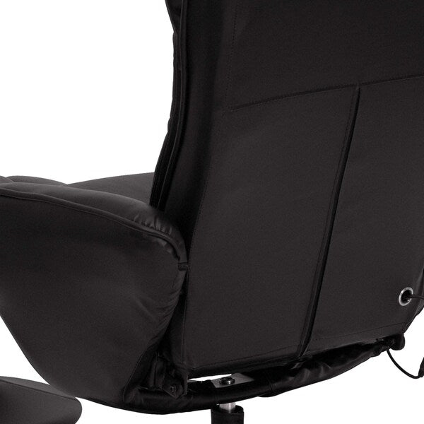 Black LeatherSoft Massaging Recliner w/Side Pocket