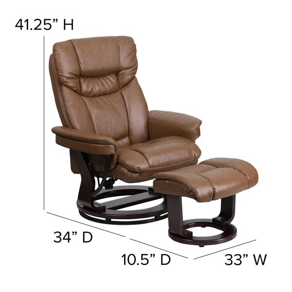 Palimino LeatherSoft Recliner and Curved Ottoman