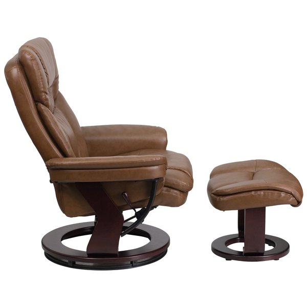 Palimino LeatherSoft Recliner and Curved Ottoman