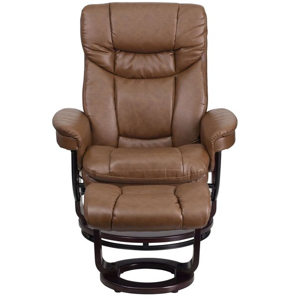 Palimino LeatherSoft Recliner and Curved Ottoman