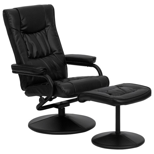 Black LeatherSoft Recliner with Ottoman