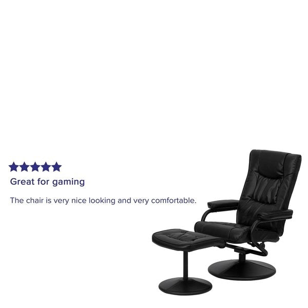 Black LeatherSoft Recliner with Ottoman