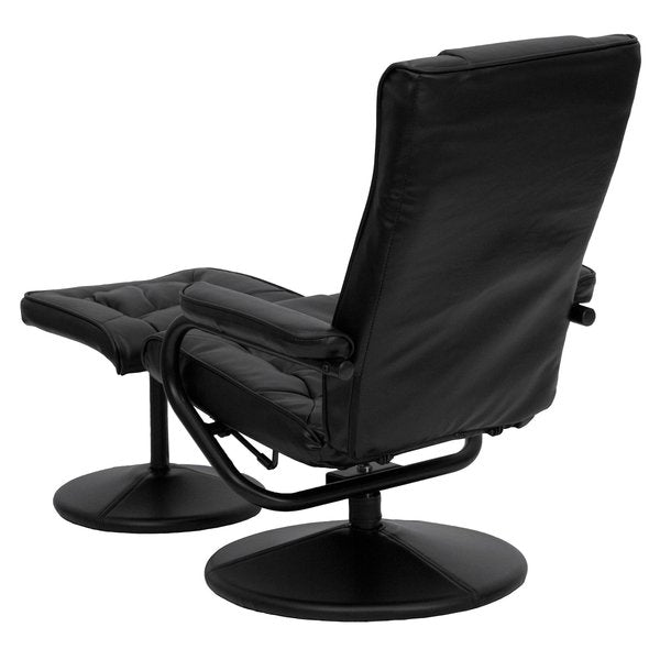 Black LeatherSoft Recliner with Ottoman