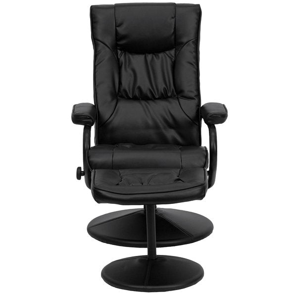 Black LeatherSoft Recliner with Ottoman