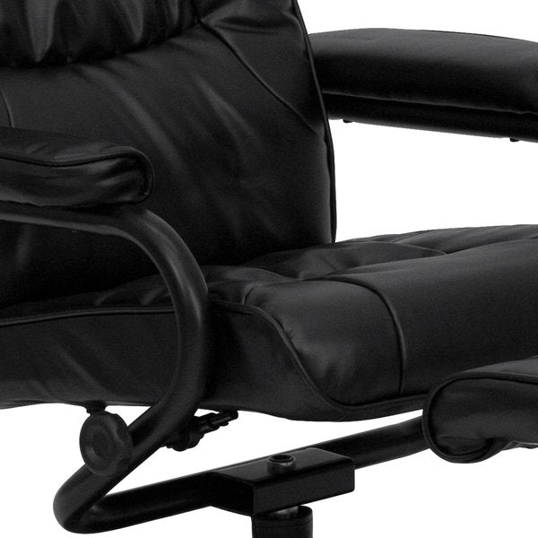 Black LeatherSoft Recliner with Ottoman