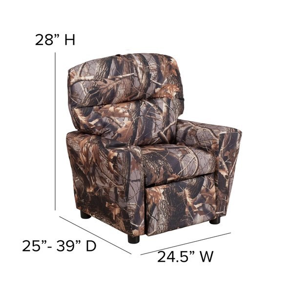 Camo Fabric Kids Recliner, 25