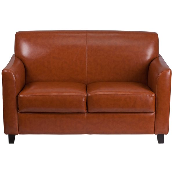Cognac Leather Loveseat, 29