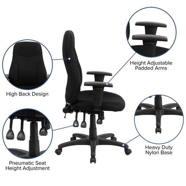 Fabric Task Chair, 16-3/4