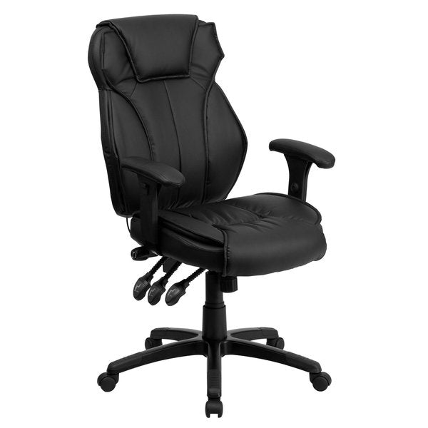 Contemporary Chair, Leather, 17-1/2