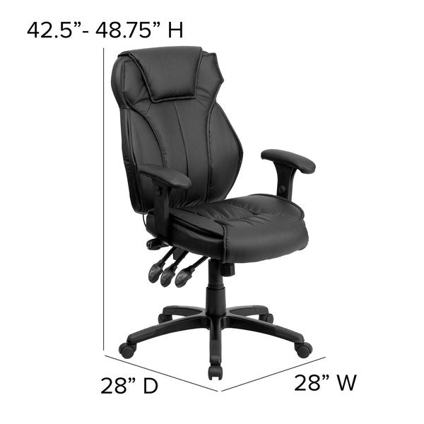 Contemporary Chair, Leather, 17-1/2