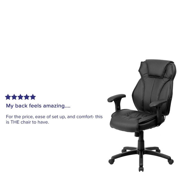 Contemporary Chair, Leather, 17-1/2