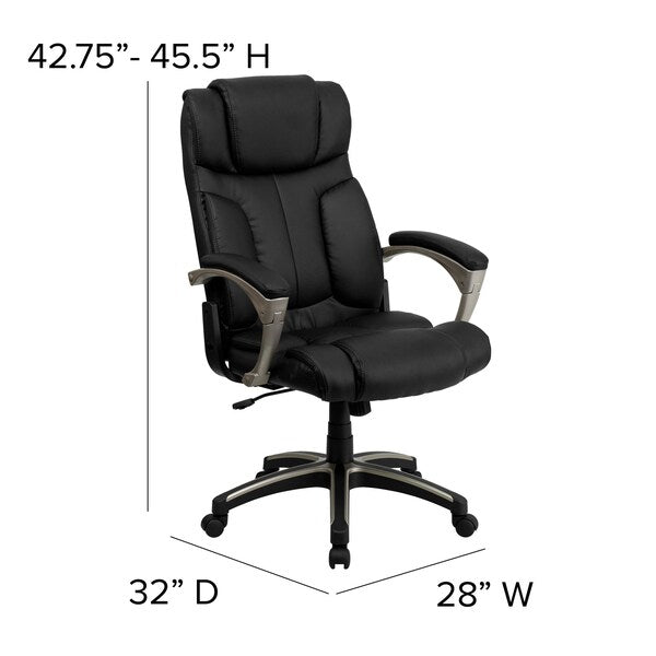 Contemporary Chair, Leather, 17-3/4