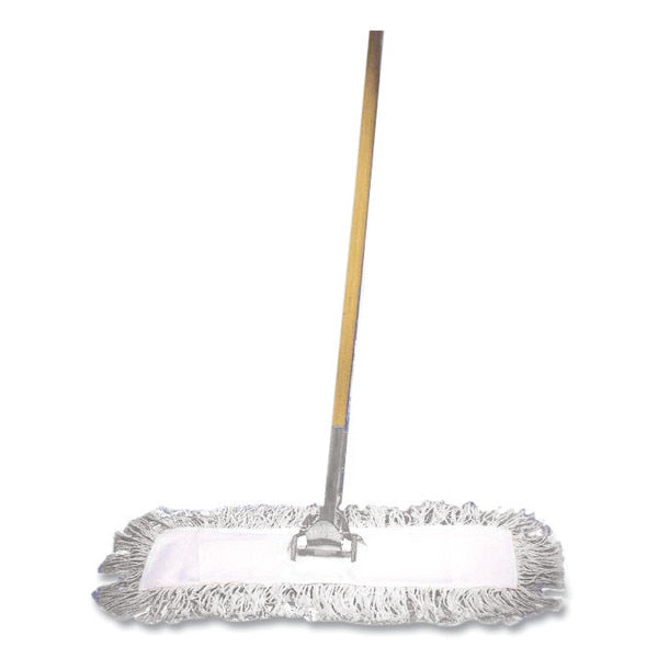 24 in L Cut-End Dust Mop, White, Cotton, 1324