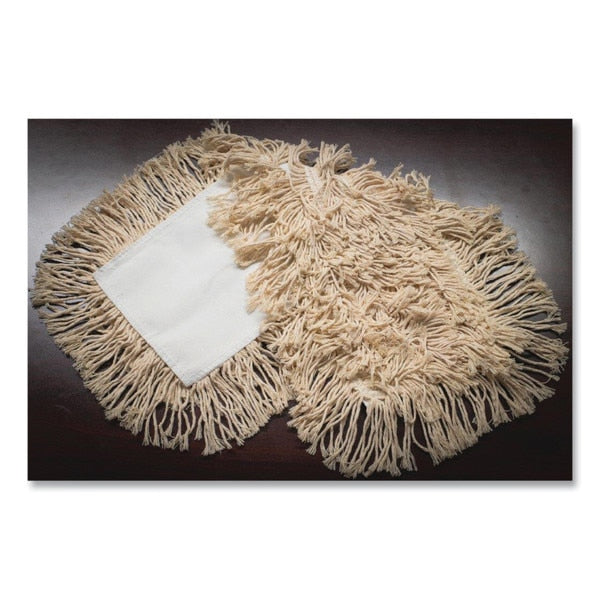 24 in L Cut-End Dust Mop, White, Cotton, 1324