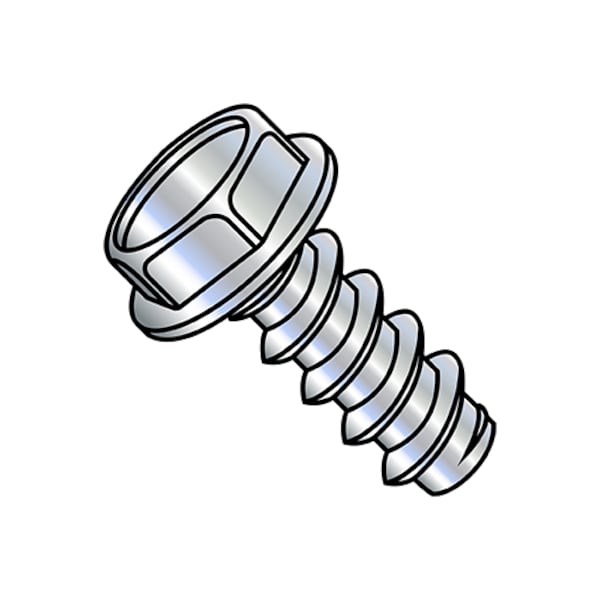 Self-Drilling Screw, #10-16 x 1 in, Zinc Plated Steel Hex Head Hex Drive, 5000 PK