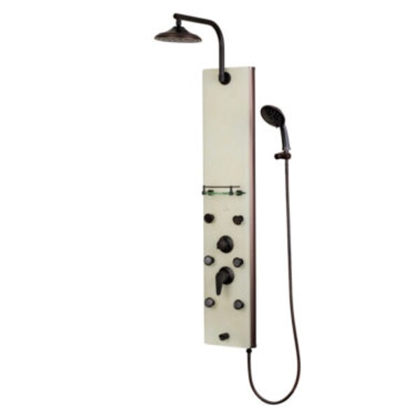 White Venetian Glass Orb Shower Panel-Barcelona Showerspa