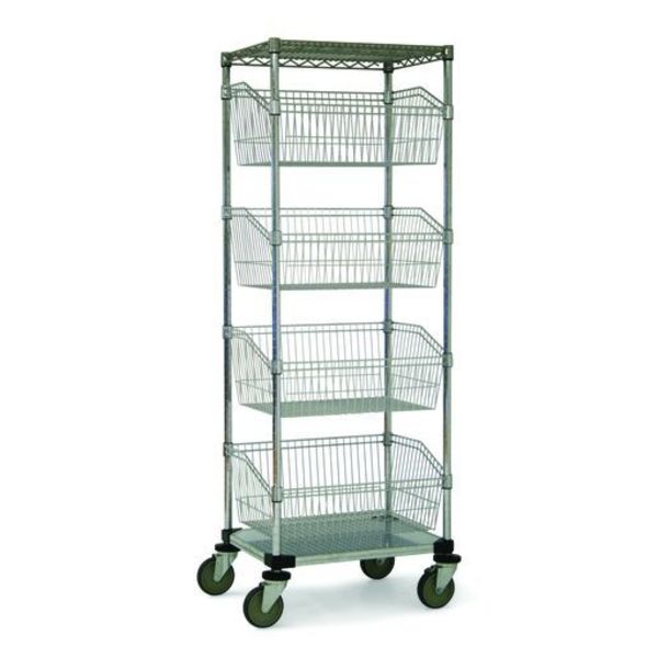 Basket Unit, w/Solid Base, 4 Bskt, 18x48x69