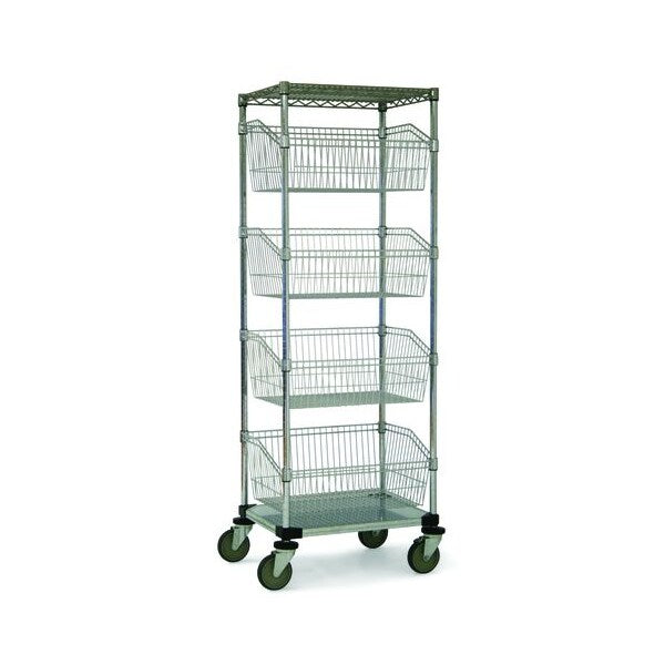 Basket Unit, w/Solid Base, 4 Bskt, 24x48x69