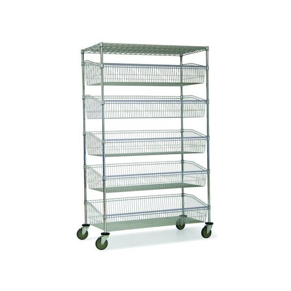 Basket Unit, w/Solid Base, 5 Bskt, 24x48x80