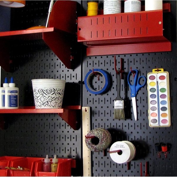 Industrial Pegboard, Beige Metal Peg Boards, PK2
