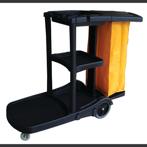 Black Custodial Cart