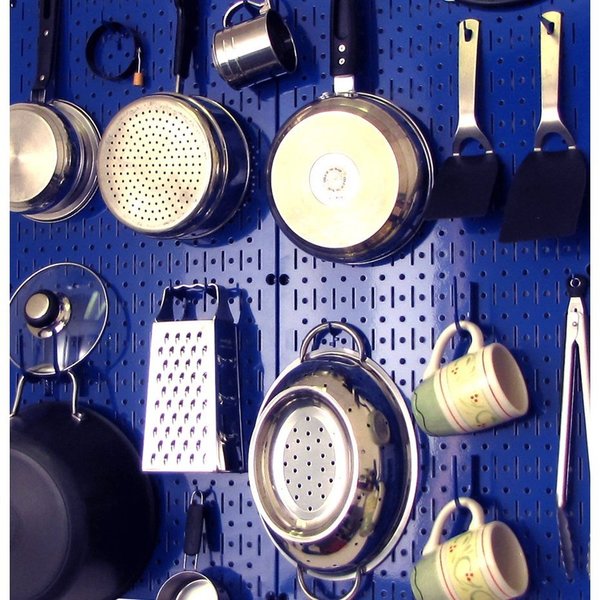 Industrial Pegboard, Blue Metal Peg Boards, PK2