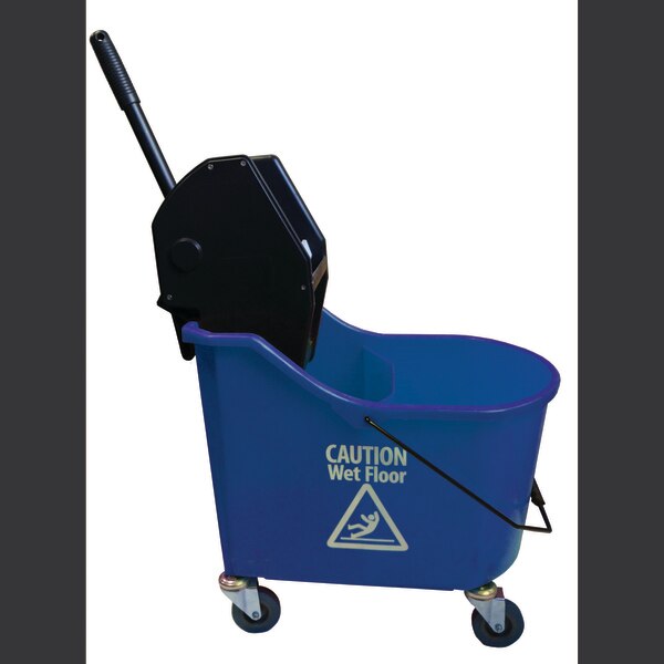 Down Press Mop Bucket and Wringer, Blue, Polypropylene