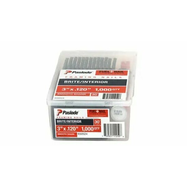Collated Framing Nail, 3 in L, Not Applicable, Brite, Offset Round Head, 30 Degrees, 3000 PK