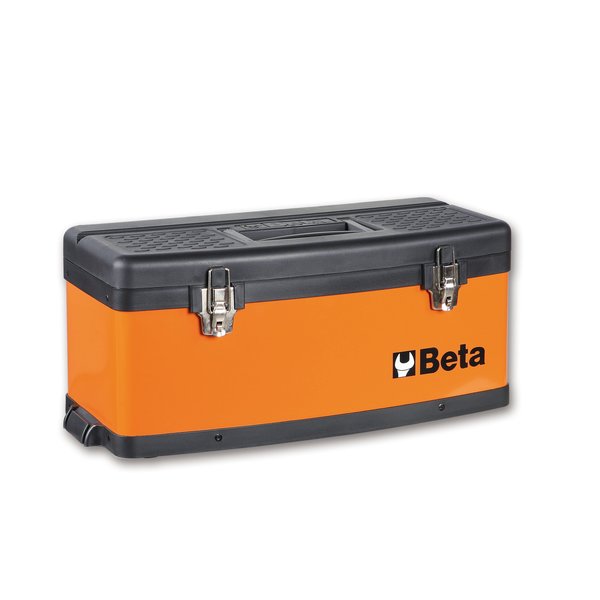 335 mm W Sheet Metal, Plastic, Red Portable Tool Box, Powder Coated