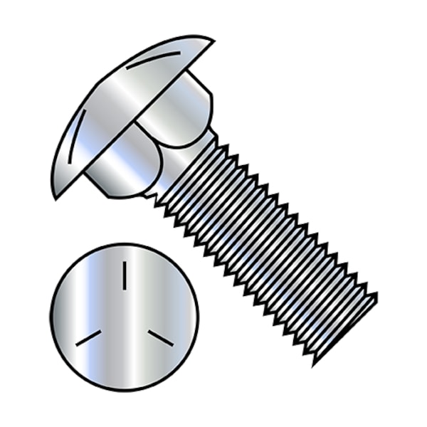 3/8-16X3 1/4 BOLT CARRIAGE GR5 FUL/THR ZINC