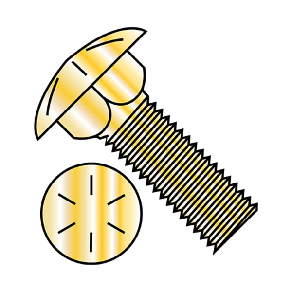 3/8-16X2 1/2 BOLT CARRIAGE GR8 FUL/THR ZINC YELLOW