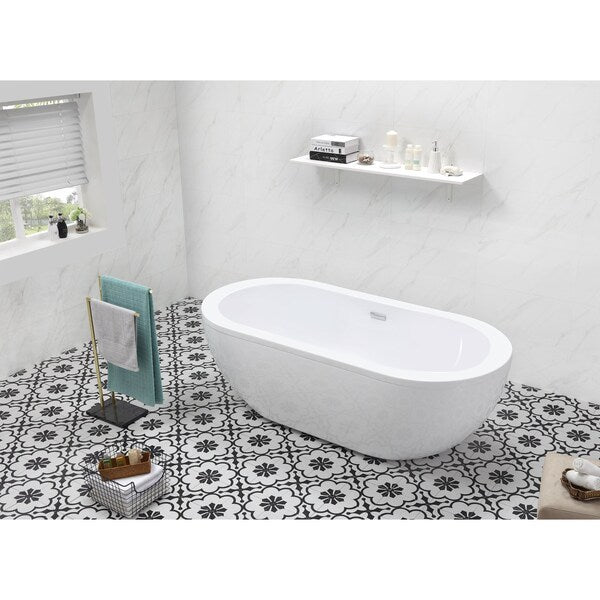 Bathtub, 71-1/4 in.L, 33-3/4 in.W, Acrylic