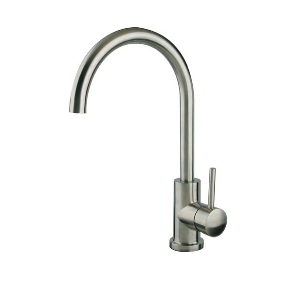 Gooseneck 1-Handle Bar Faucet in Brushed