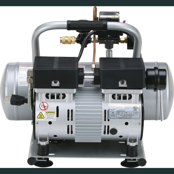 Ultra Quiet Oil-Free Air Compressor 2 gal 1-HP w/ Al Tank