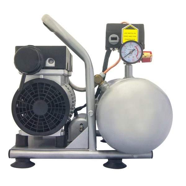 Ultra Quiet Oil-Free Air Compressor 2 gal 1-HP w/ Al Tank